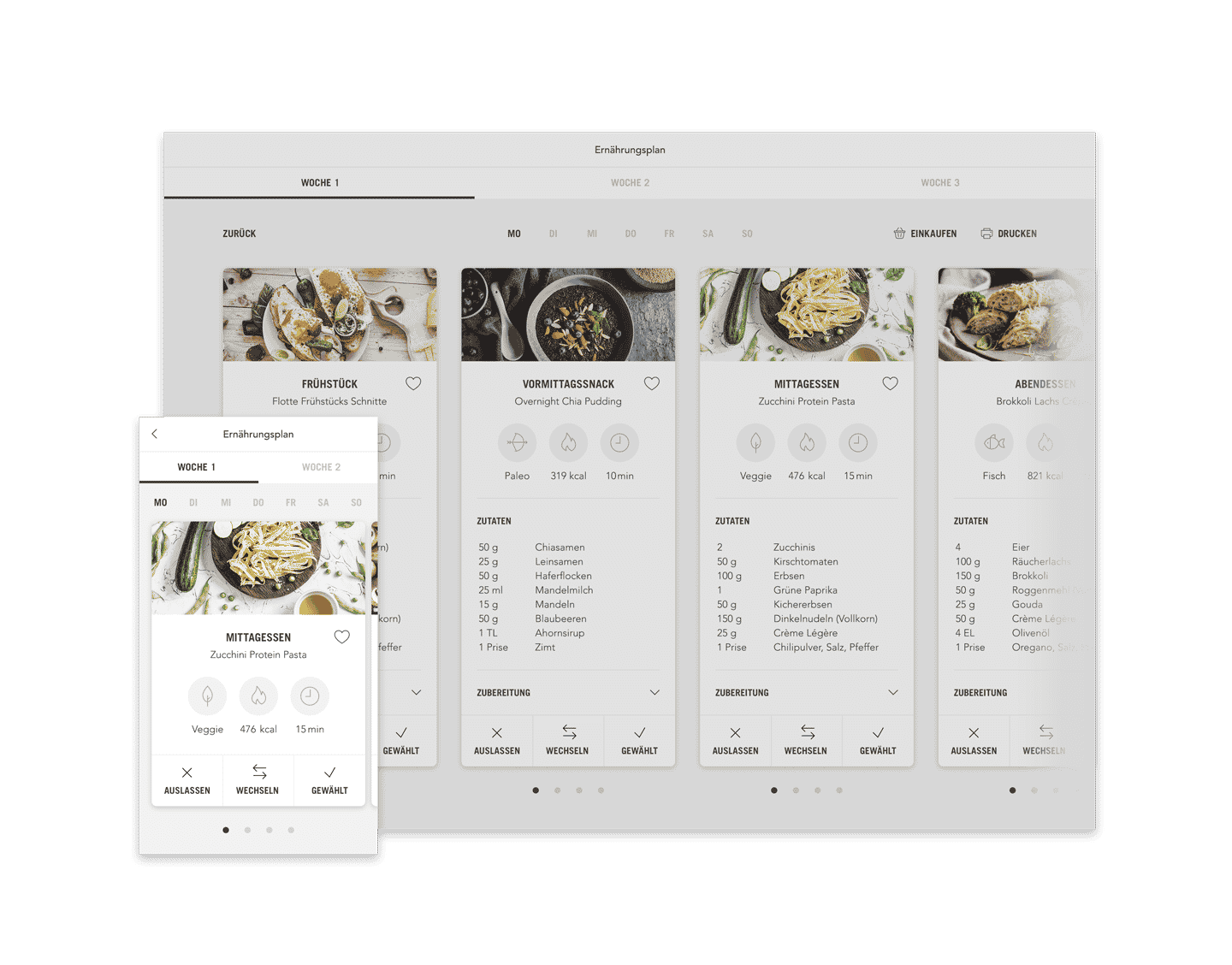 Vital Ernährungsplan Plan mit Mahlzeiten (Desktop responsive Ansicht Beispiel Tag) Vital Ernährungsplan Plan mit Mahlzeiten (Desktop responsive Ansicht Beispiel Tag)